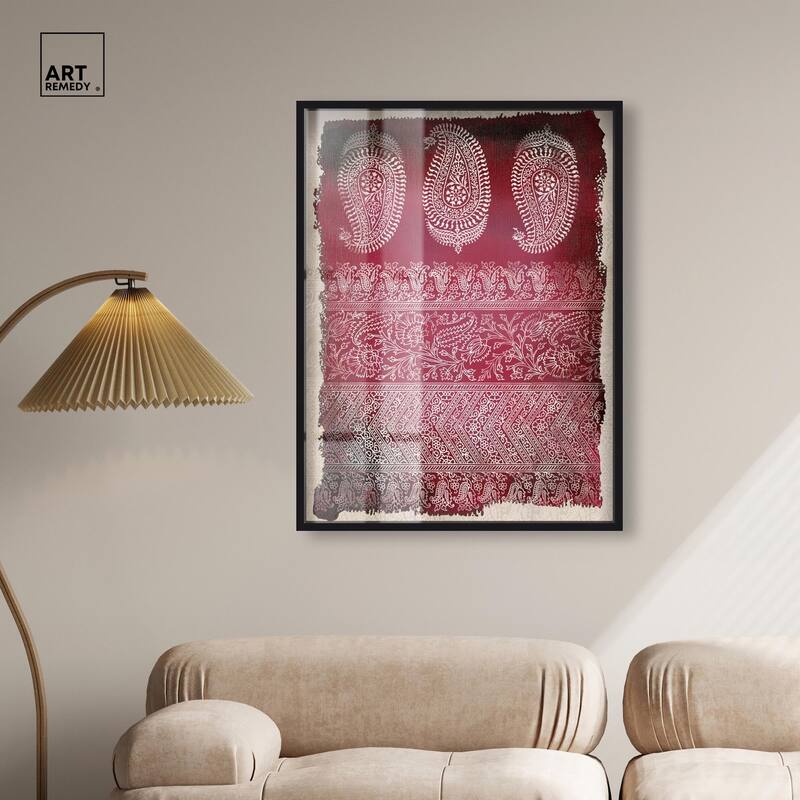 Burgundy Stamps Shadowbox by Art Remedy