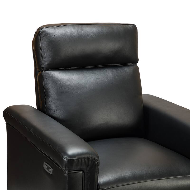 Alicia 34.65" Wide Contemporary Classic Genuine Leather Power Recliner With USB Port (Set of 2)