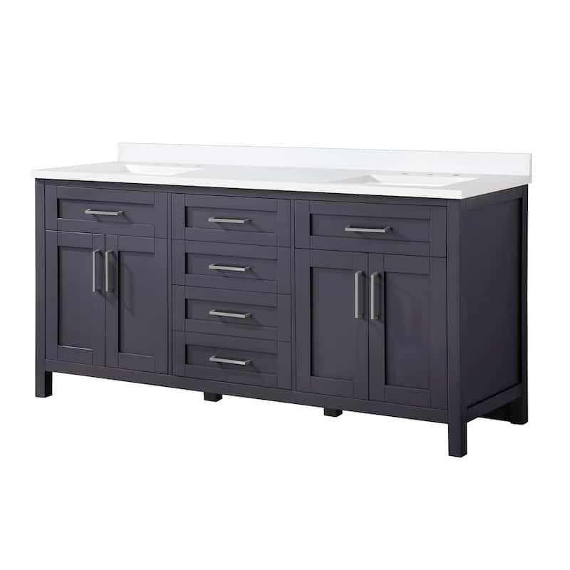 OVE Decors Tahoe 72 in. Dark Charcoal Vanity