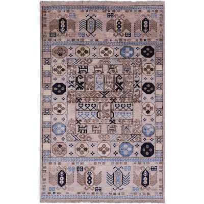 Golden Nile Turkmen Ersari Hand Knotted Wool Rug - 3' 2" X 4' 11"