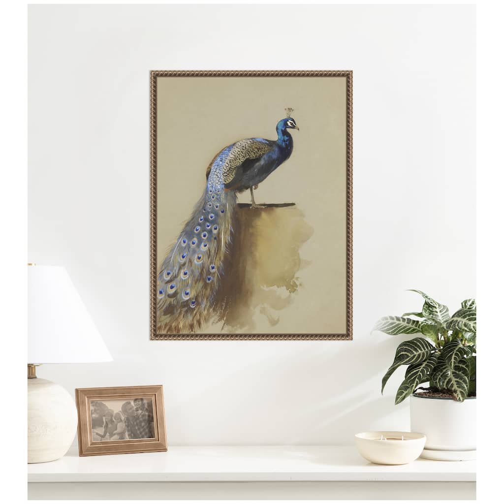 Kate and Laurel Peacock no date Archibald Thorburn by Nostalgia Prints Framed Canvas Wall Art Print