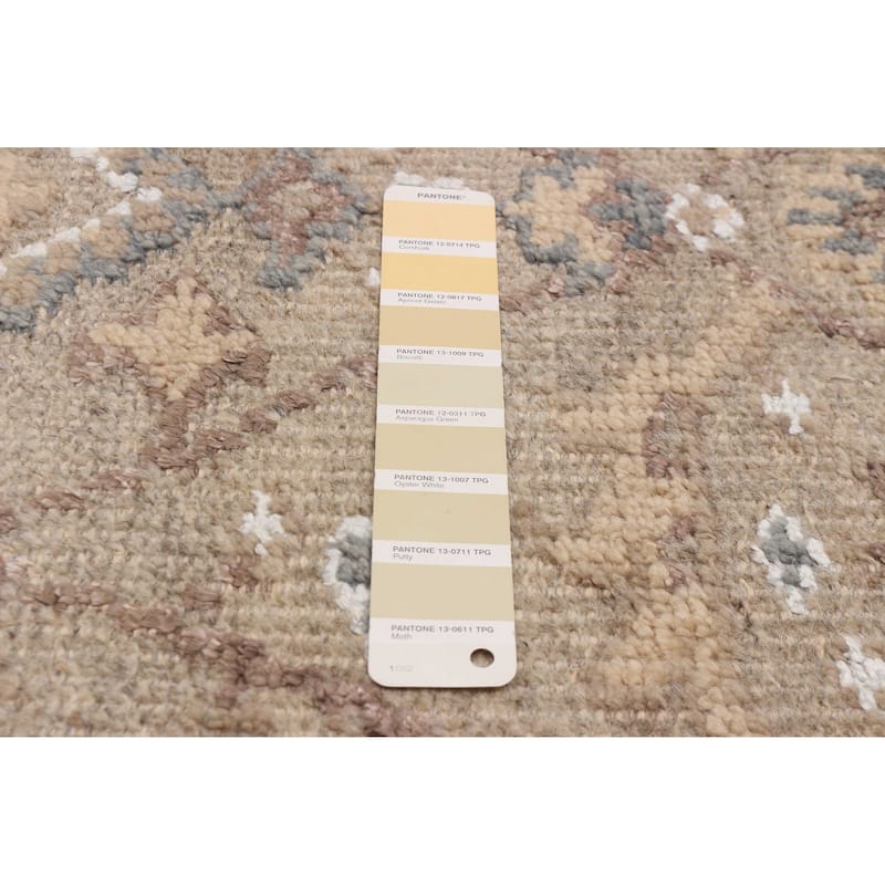 ECARPETGALLERY Hand-knotted Jules Serapi Khaki, Tan Silk, Wool Rug - 5'2 x 7'7