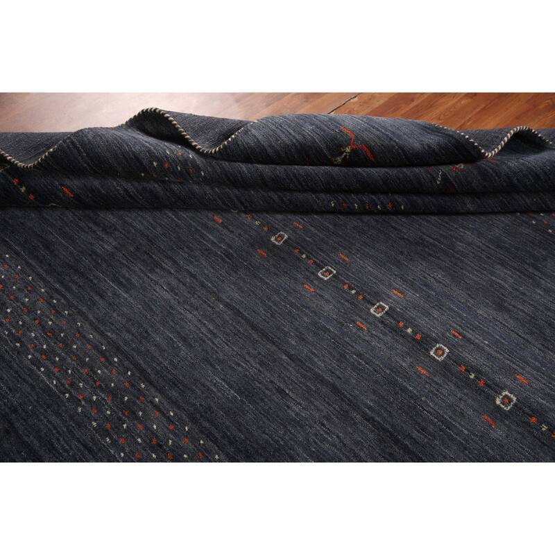 Striped Gabbeh Oriental Area Rug Handmade Wool Carpet - 8'0" x 9'9"