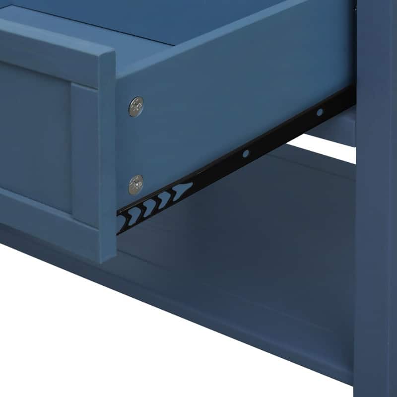 2 Drawer Side table,American style, End table,Suitable for bedroom, living room, study，Blue