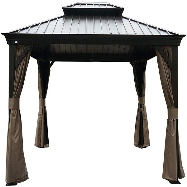 Shop Alexander Hardtop Aluminum Permanent Gazebo with a ... Shop Alexander Hardtop Aluminum Permanent Gazebo with a ... on Safavieh Outdoor Living Horus Dining Set id=65341