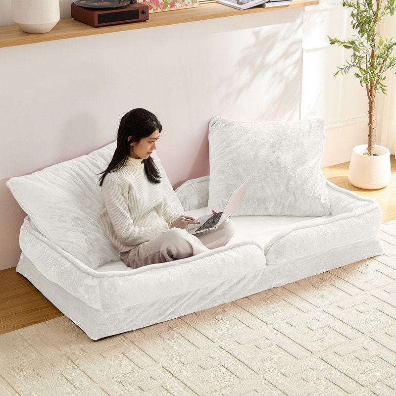 Versatile Foldable Lazy Sofa,3-in-1 Fold Small Tatami Sofa Bed,Lounge Chair Sofa, Human Friendly Pet Beds Lazy Sofa