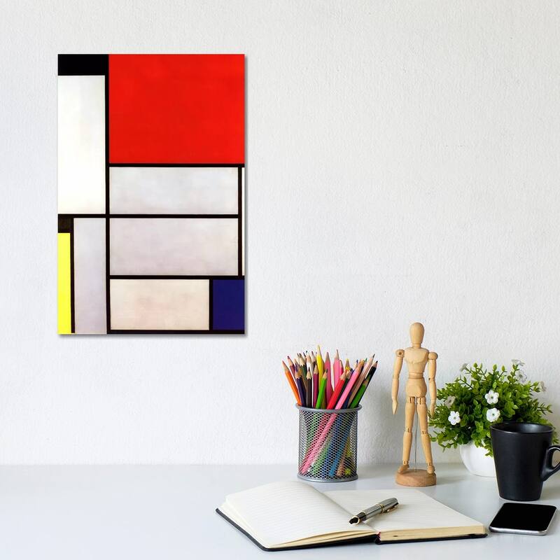 iCanvas "Tableau l, 1921" by Piet Mondrian Canvas Print - 12x8x0.75