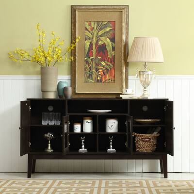59" Wide 4-door Buffet Table Cabinet TV Console