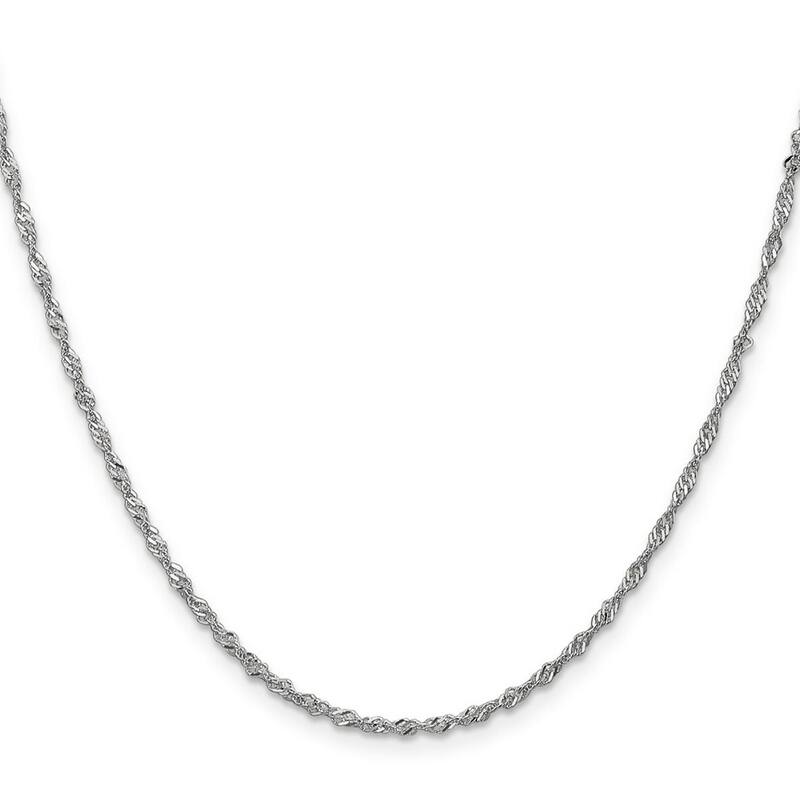 Curata 14k White Gold 1.6mm Sparkle Singapore Chain Necklace Options: 16 18 20 24