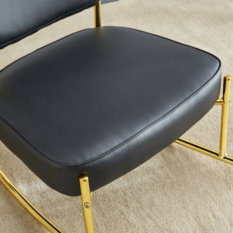 PU/Teddy suede material cushioned rocking chair with metal legs