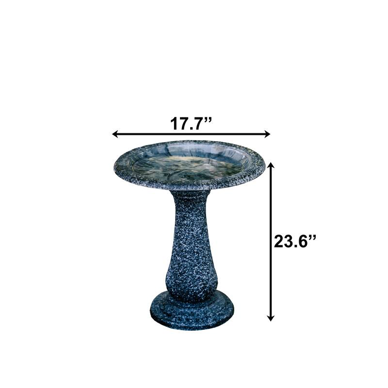 XBrand Set of 2 Birdbaths w/ Round Pedestal & Base, 23.6 Inch Tall