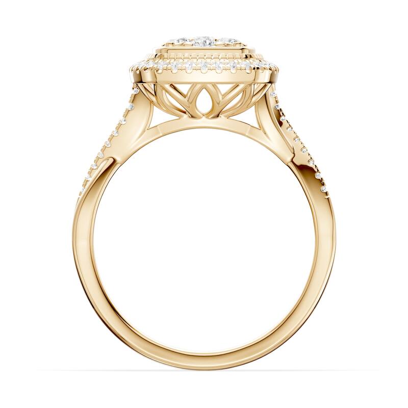 AEON Elysian Bloom Cushion 0.50ct Lab Grown Diamond Cluster Halo Ring