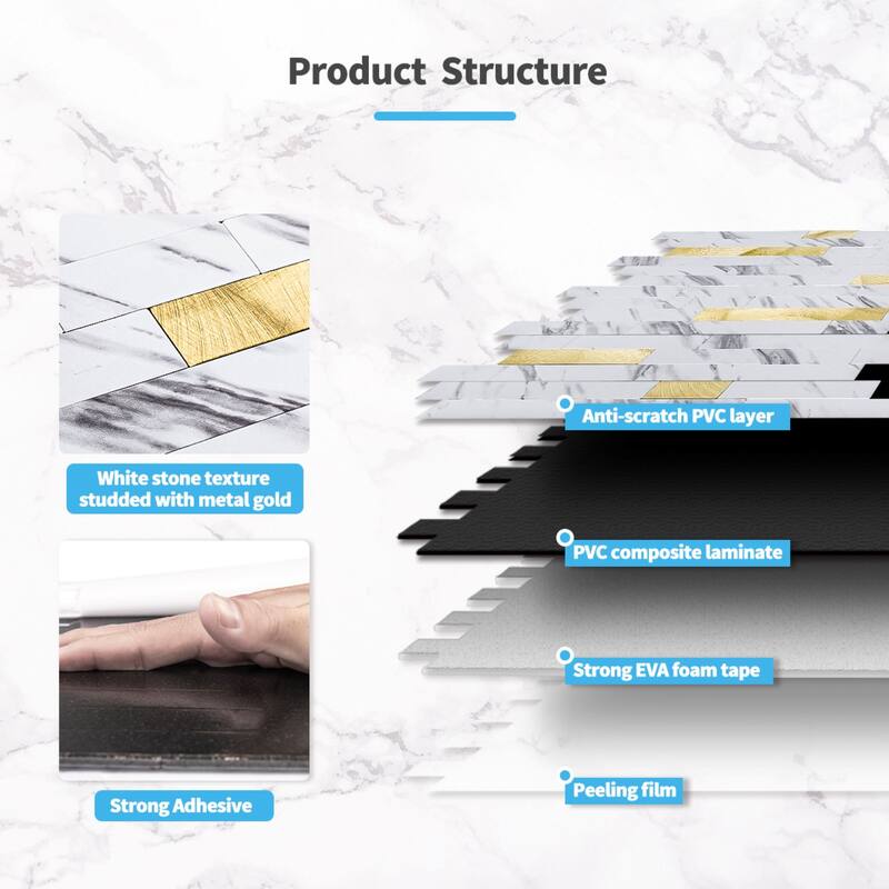 Art3d 10-Sheet Peel and Stick Backsplash Tile for Kitchen Bathroom