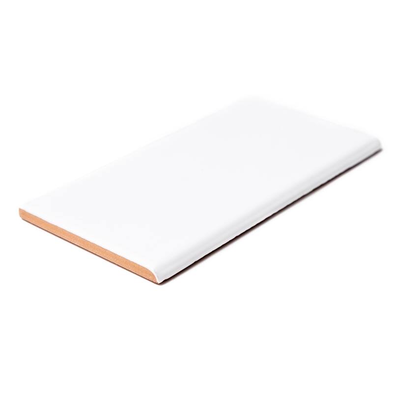 The Tile Life Fresno 3x6 White Ceramic Bullnose Wall Tile - 3 x 6 - 1 Piece