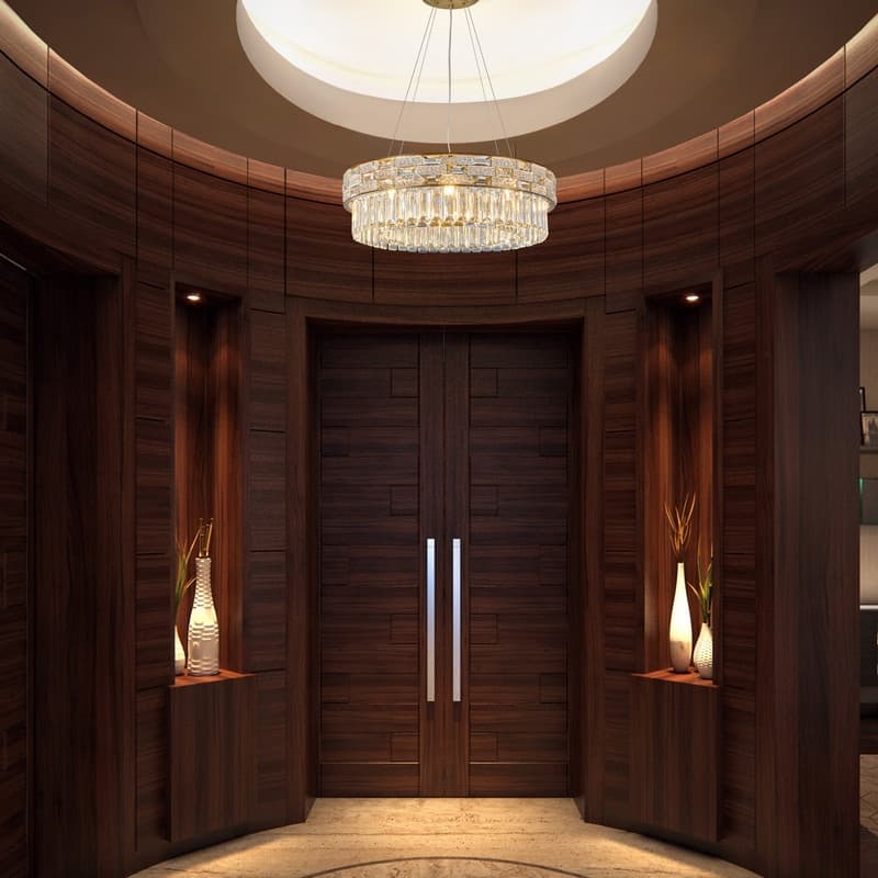 KAYLA Crystal Chandelier - Large K9 Crystal Pendant Light for High Ceilings, Entryway, Foyer, Dining Room & Living Room