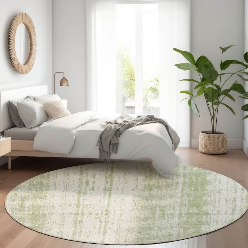 Premium Washable Super Soft Transitional Ombre Mayfield Rug - Aloe - 8' x 8'