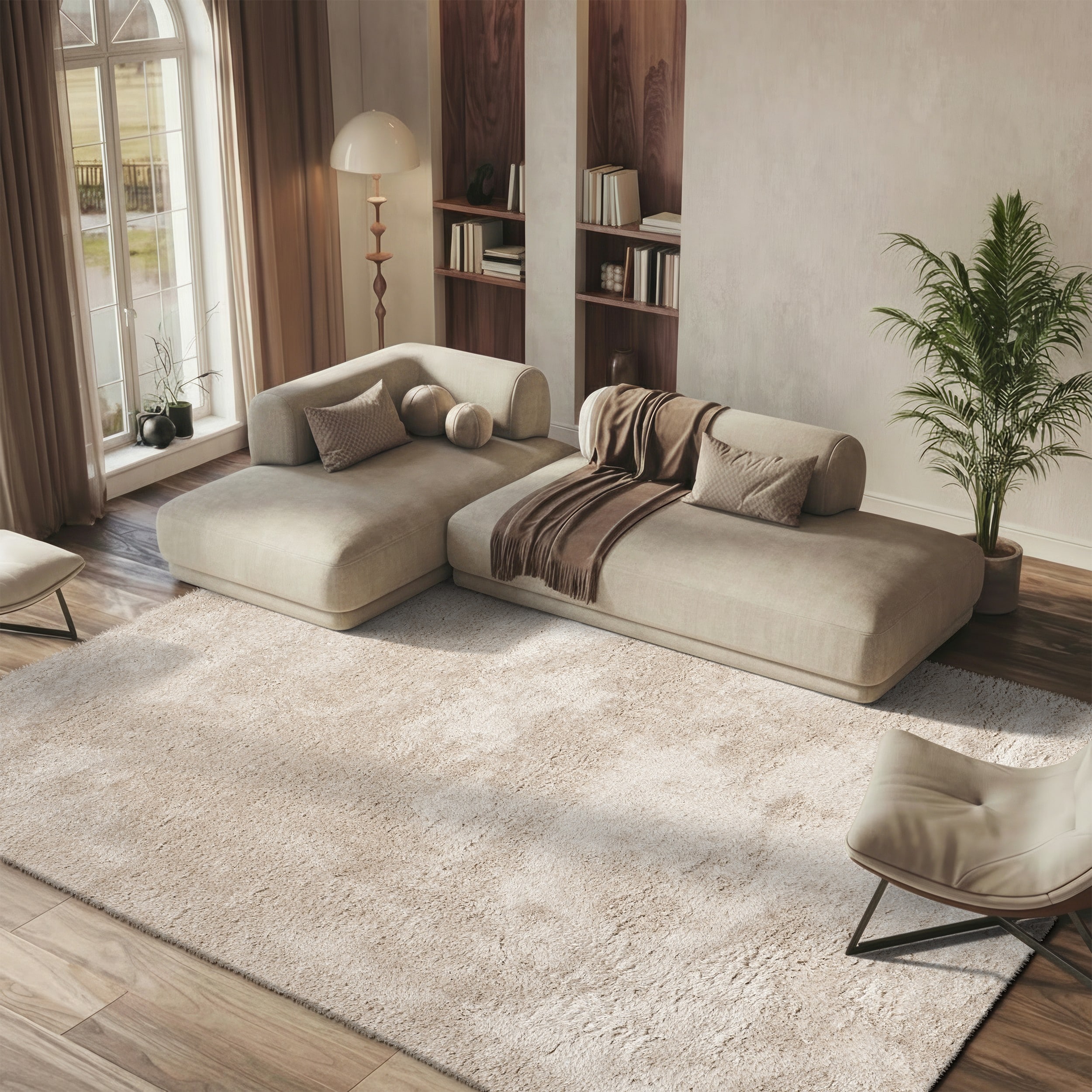 SAFAVIEH Handmade South Beach Jayla Shag Solid Polyester Rug