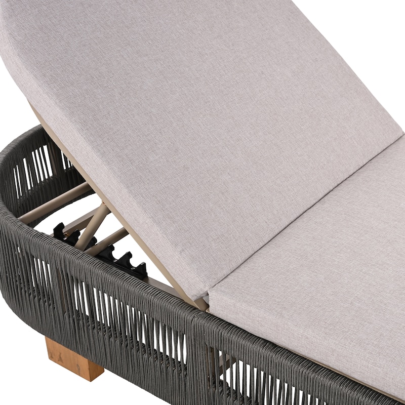 Christopher Knight Home - Delacroix Acacia Wood Outdoor Adjustable Chaise Lounge（No Cushion）