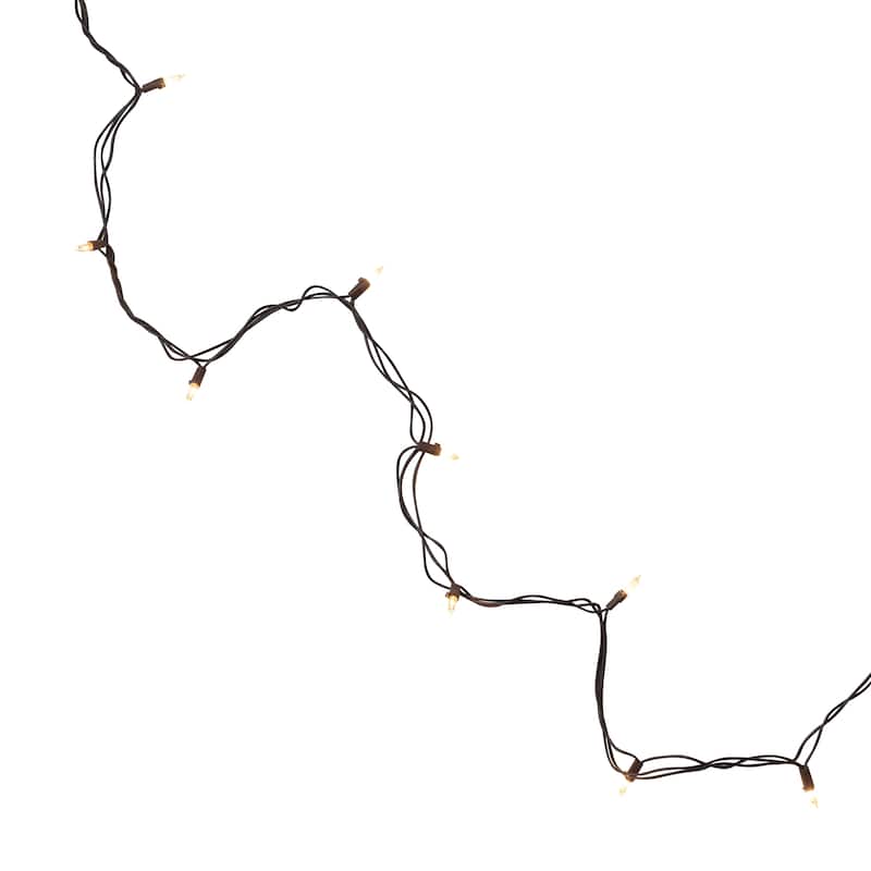 100-Count Clear Mini Christmas Light Set - 20.25ft - Brown Wire