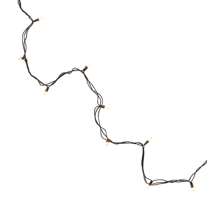 Mini Christmas Light Set - Clear - 4' Brown Wire - 10ct