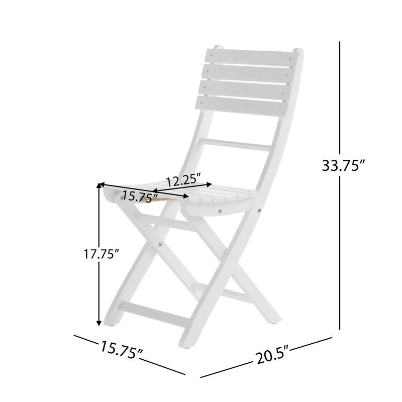 Roomfitters Outdoor Acacia Wood Folding Dining Chairs Set of 2/4 with Slatted Seat and Backrest for Patio or Garden