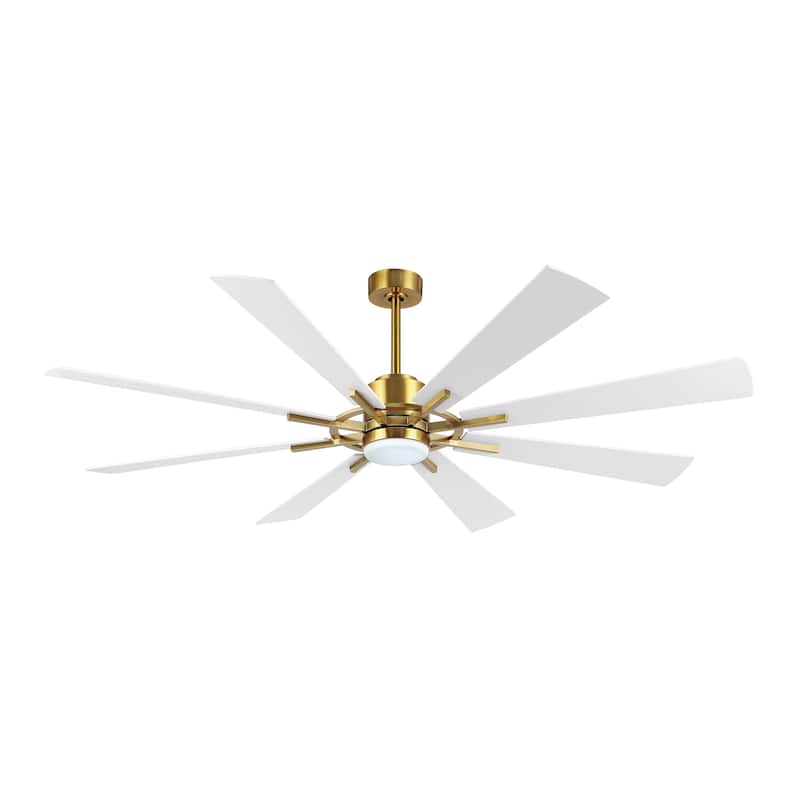 WINGBO 60 inch Windmill 8-Blade LED Indoor Ceiling Fan - Gold/White