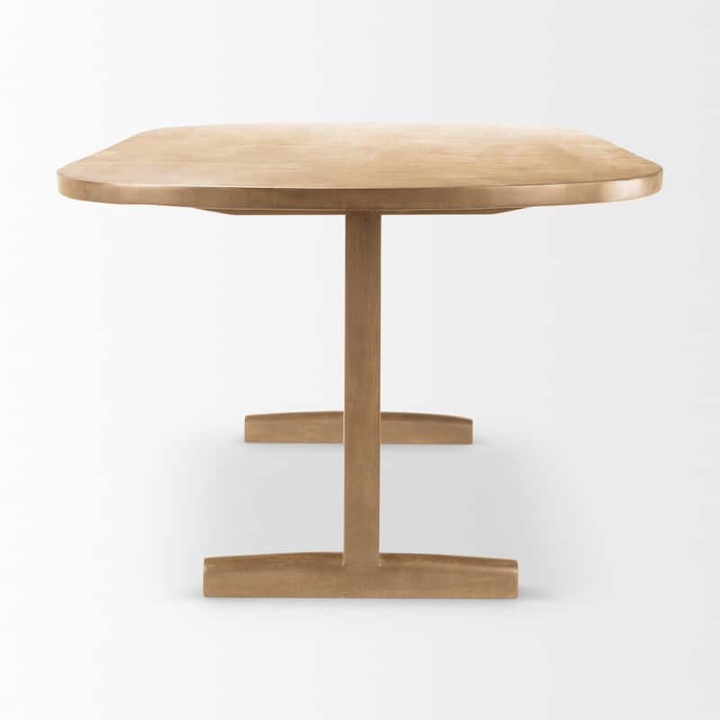 Viktor 94" Light Brown Solid Wood Dining Table - 94"L x 42"W x 30"H
