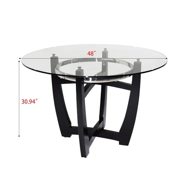 Shop 48 Inch Round Glass Top Dining Table Overstock 32339310