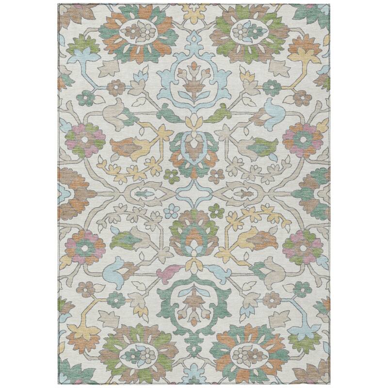 Machine Washable Indoor/ Outdoor Traditional Blanca Chantille Rug