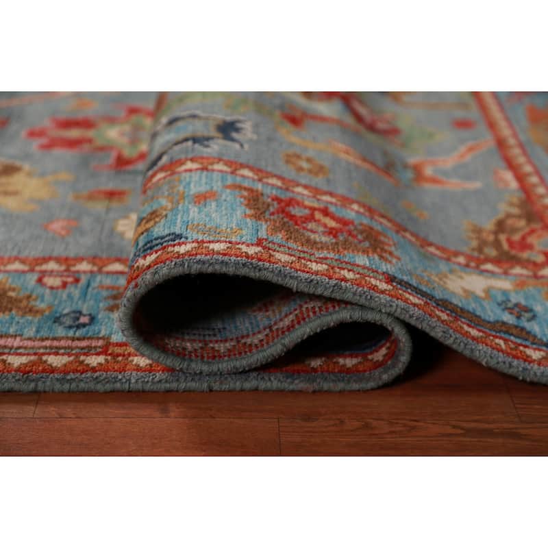 Blue Oushak Oriental Rug Hand-Knotted Wool Carpet - 4'1"x 5'11"