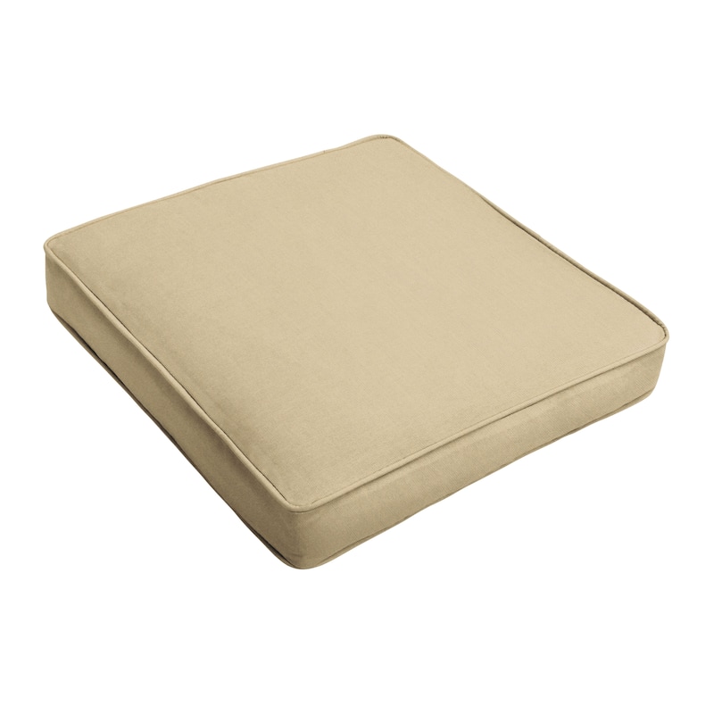 Humble + Haute Valencia Solid Sunbrella Indoor/ Outdoor Corded Chair Cushion, Set of 2 - spectrum sand