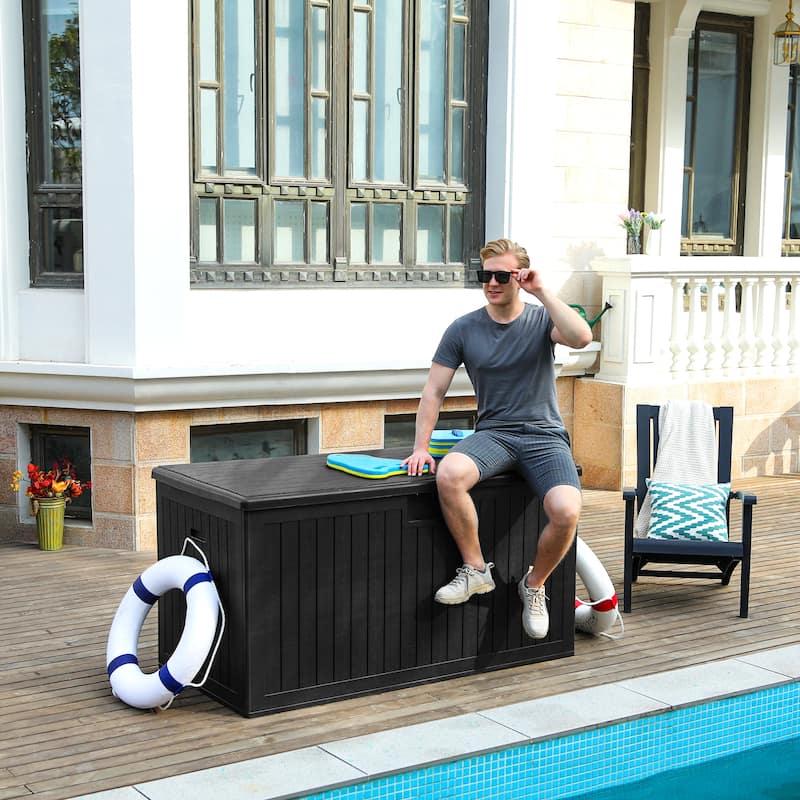150 Gallon Outdoor Storage Waterproof Deck Box - N/A