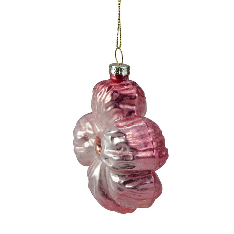 3.5" Light Pink Glass Flower Christmas Ornament