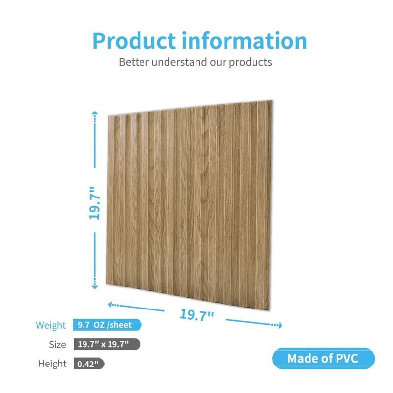 Art3d 3D Decorative Wall Panels,PVC Fluted Textured Panels,32sq.ft