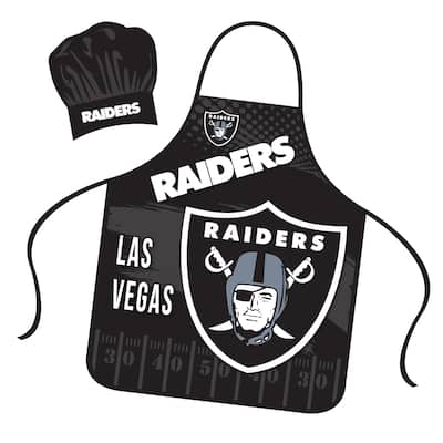 NFL Apron & Chef Hat Set, with Large Team Logo - Las Vegas Raiders - 31" x 25"