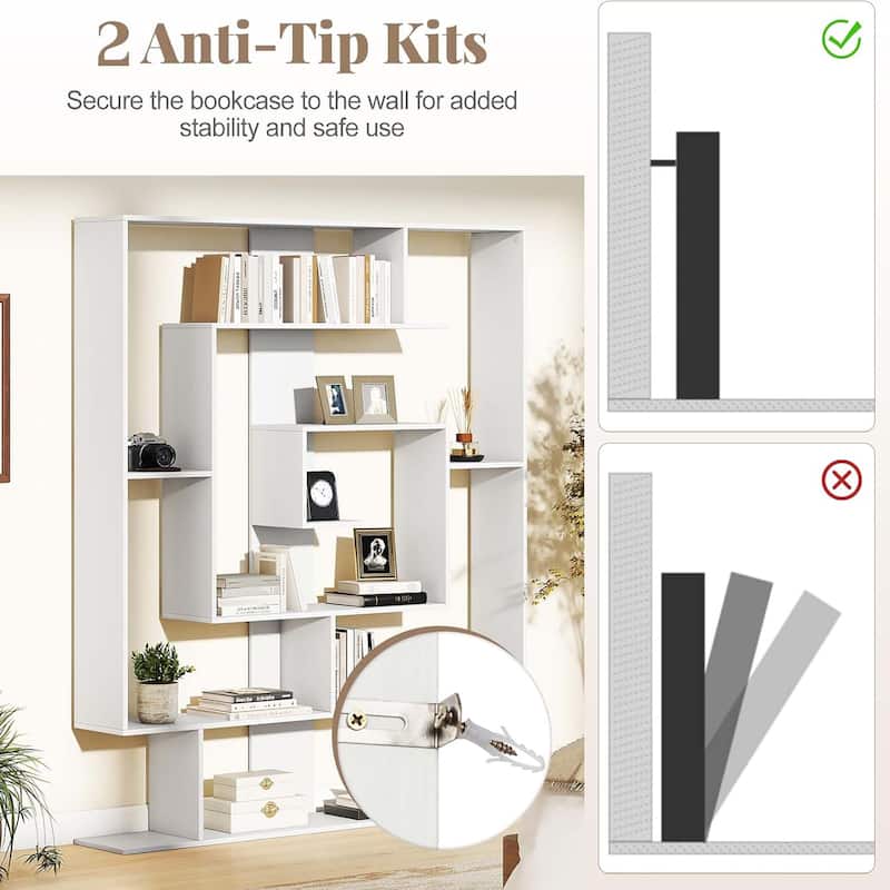 Modern Bookcases Display Shelf Book Shelf w/Open Storage