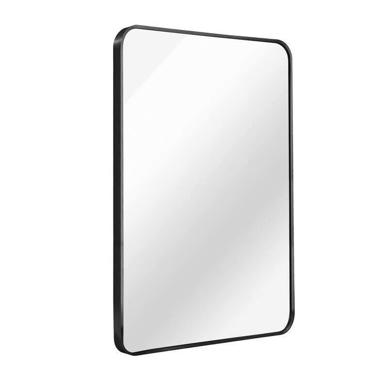 GDFStudio - Everly Contemporary Rectangular Bathroom Vanity Decorative Mirror with Reinforced Wall Mount & Metal Frame