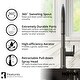 preview thumbnail 8 of 8, Karran QT-812 Top Mount 33 in. Large Single Bowl Quartz Kitchen Sink in Black With Kitchen Faucet in Gunmetal Grey