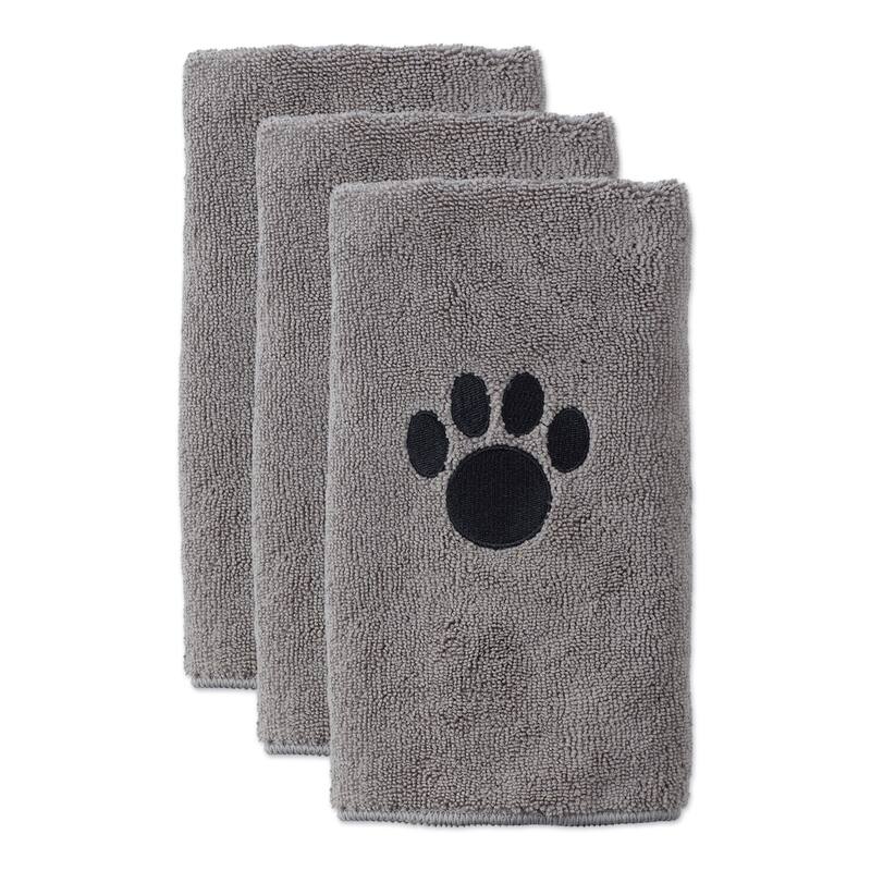 Embroidered Paw Small Pet Towel Set of 3