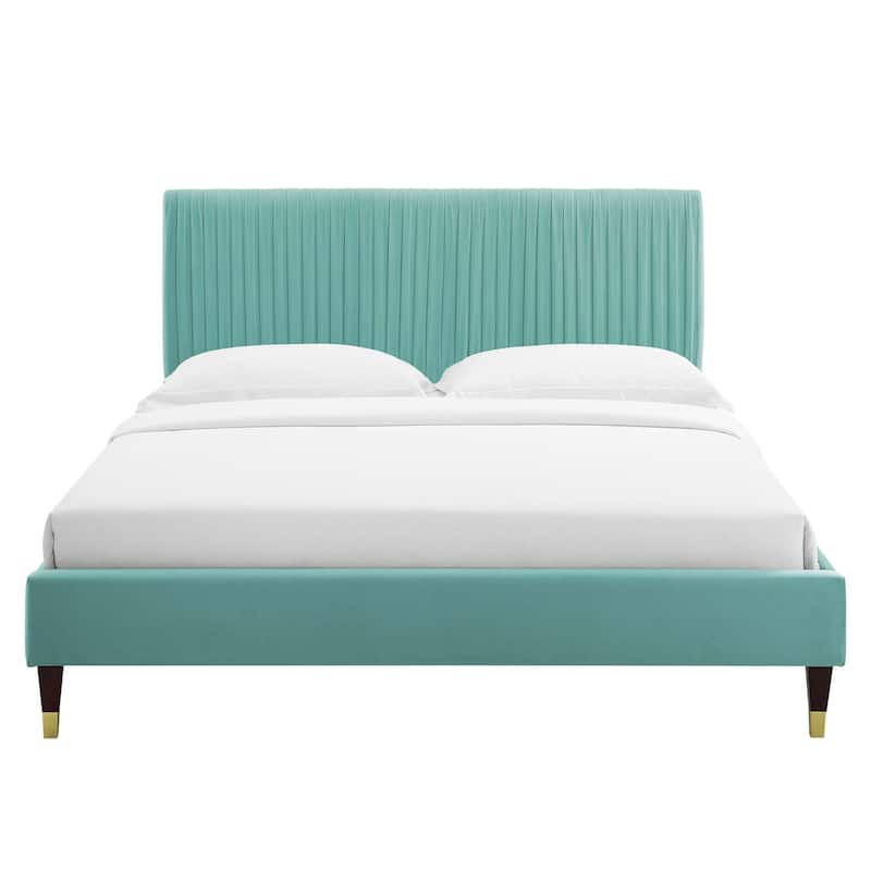 Peyton Performance Velvet Queen Platform Bed