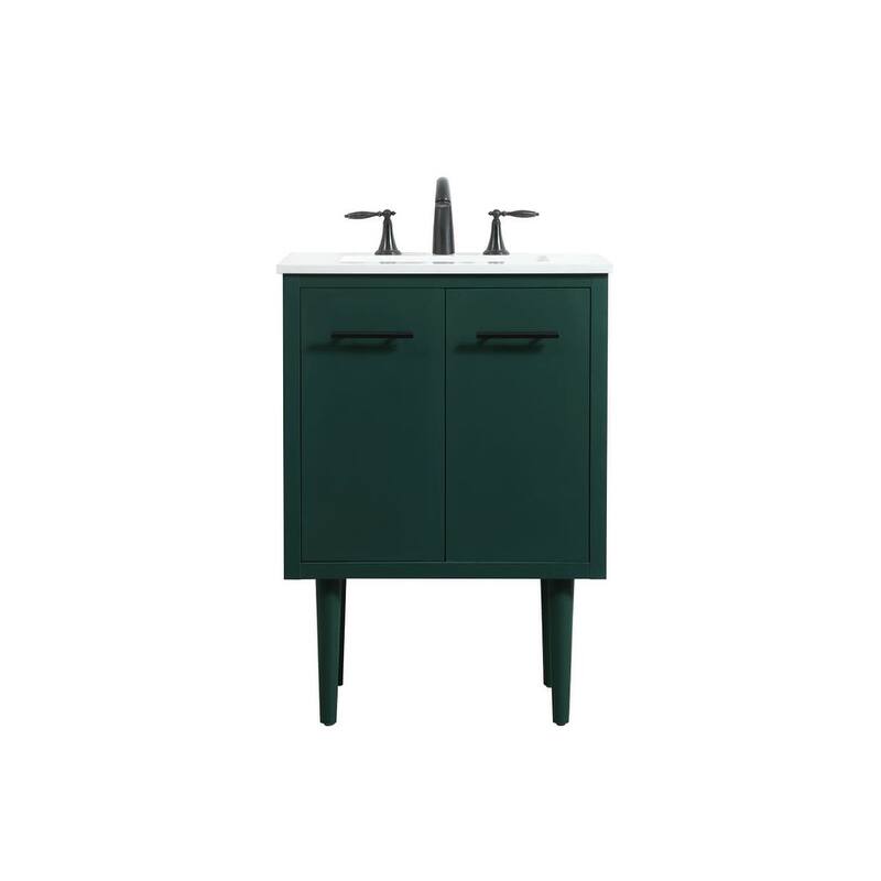 Elegant Lighting VF48024M Cyrus 24" Free Standing, Wall Mounted Single - Green - Painted