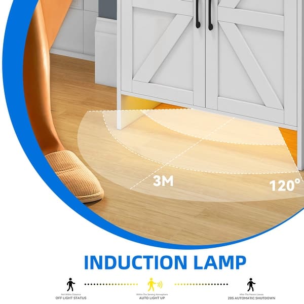 dimension image slide 3 of 8, Moasis Shoe Storage Cabinet with Drawers Entryway Shoe Storage