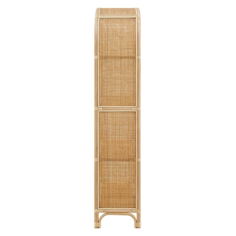 Celeste 67 Inch Tall Arched Natural Rattan Bookshelf