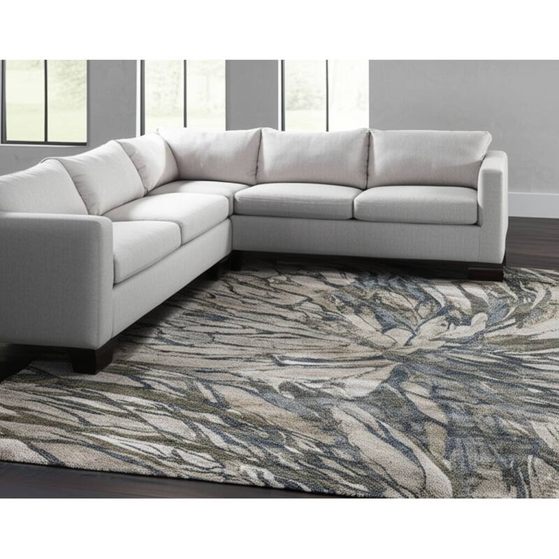 HomeRoots Abstract Bohemian Rectangle Area Rug - 114.00 in. x 79.00 in.  x 1.00 in.