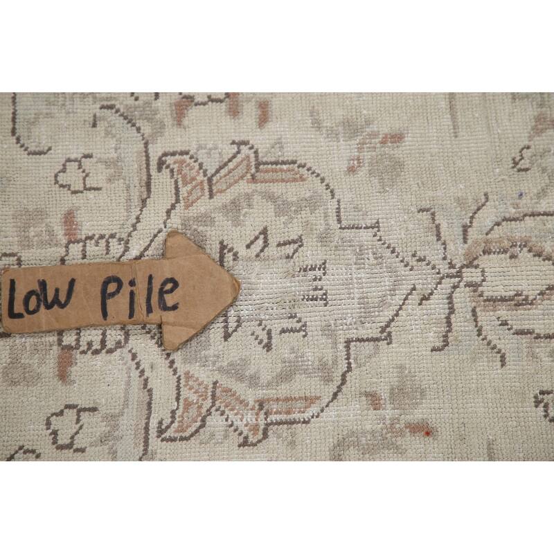 Hand Knotted Oriental 100% Wool Carpet Traditional Floral Beige & Ivories Kashan Area Rug - 12' 3'' X 9' 6''