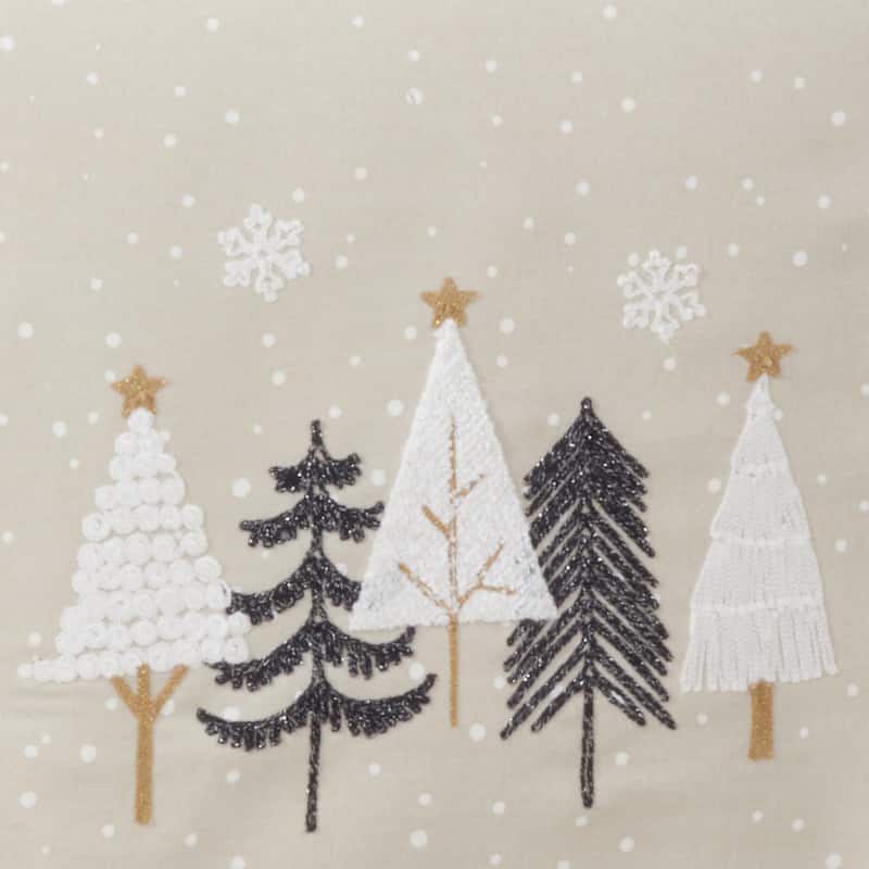 Embroidered Table Runner With Christmas Trees Design