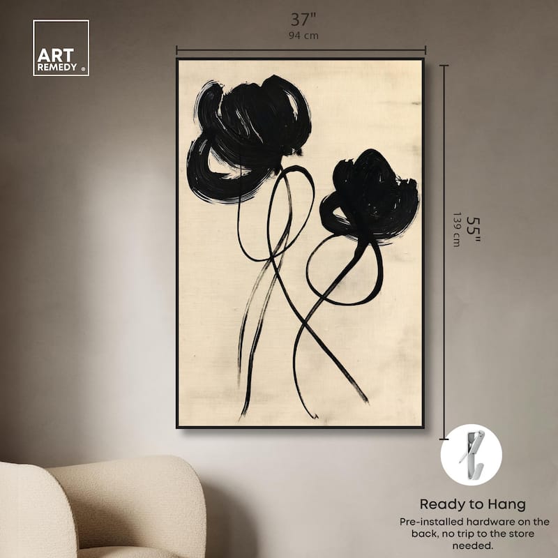 Florals in the Minimal II Canvas by Art Remedy