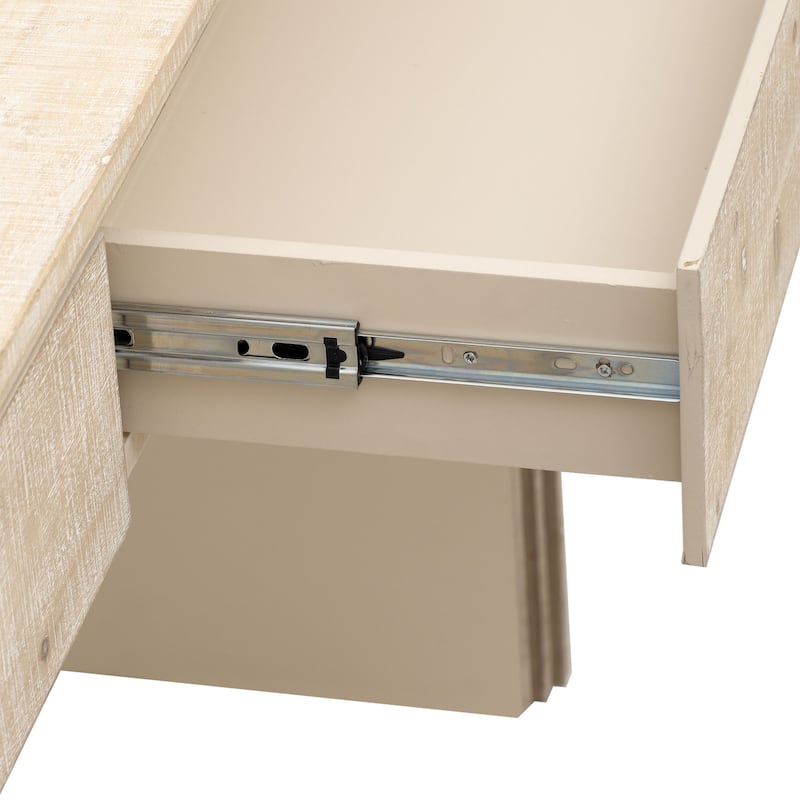 Retro Style Console Table with Open Design and Two Drawers for Multiple Rooms