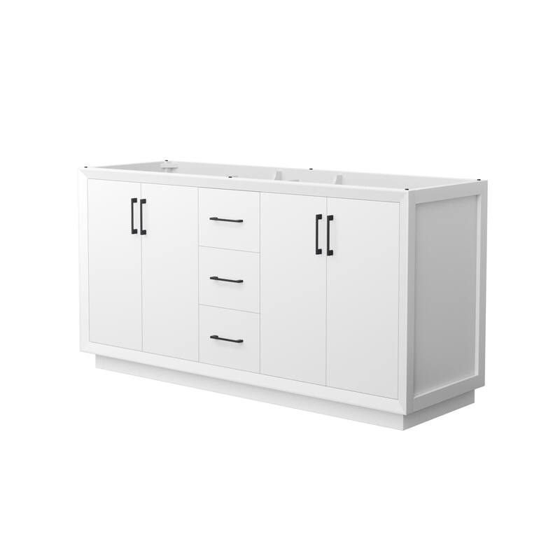 Wyndham Collection WCF414166D-CXSXX-MXX Strada 65" Double Free - White / Matte Black Hardware