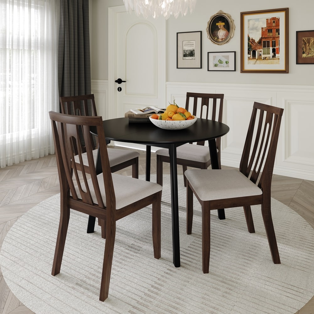 CraftPorch Contemporary 4-Piece Chair and Round Table Dining Set